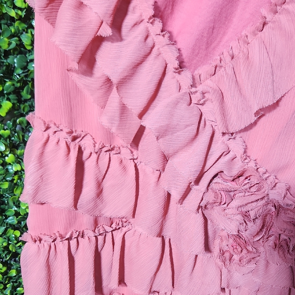 Anthropologie Pink Ruffle Blouse - Picture 5 of 11